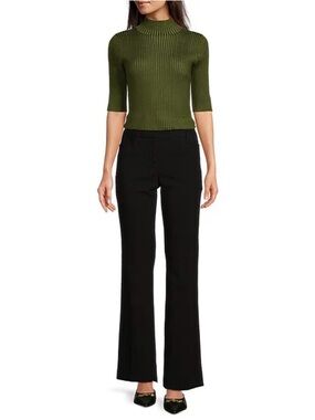 Donna Karan DKNY 8 Coordinating Modern Fit Flat Front Straight Leg Pants, Black